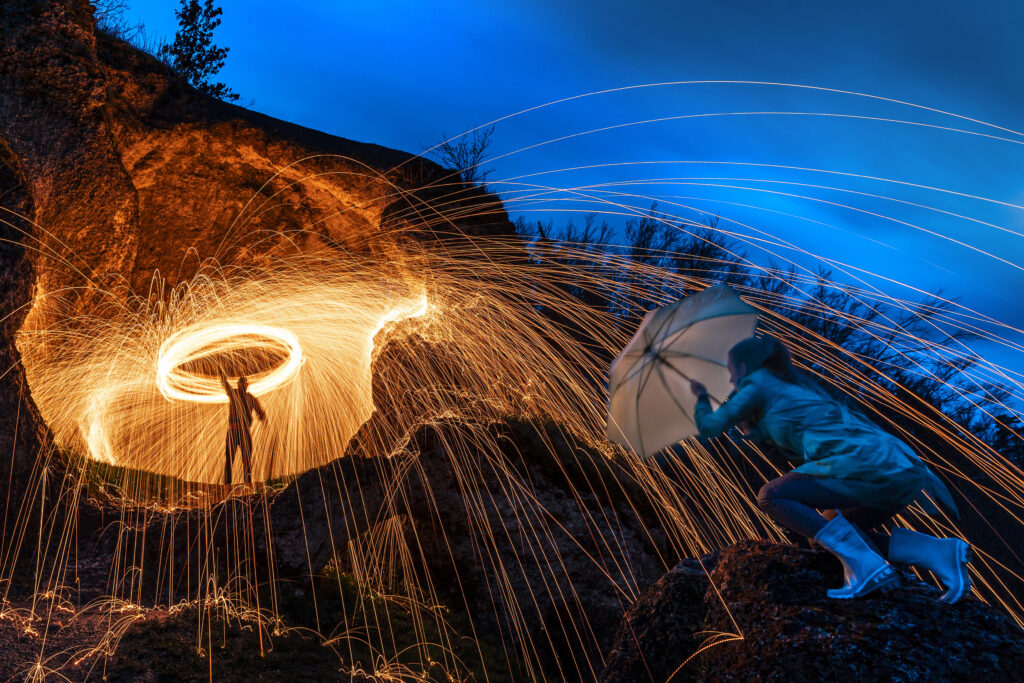 Diese Aufnahme ist in einer speziellen Technik der Lichtmalerei fotografiert