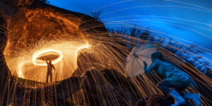 Diese Aufnahme ist in einer speziellen Technik der Lichtmalerei fotografiert